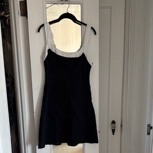 DISSH Black and White Linen Mini Dress